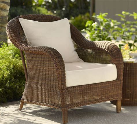 Palmetto All Weather Wicker Armchair Honey Pottery Barn Au