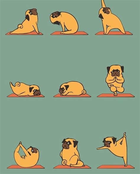 Pug Yoga Huebucket Amor Pug Animals And Pets Cute Animals Pug Art