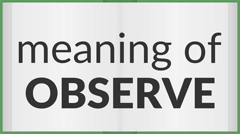 Observe Meaning Of Observe Youtube