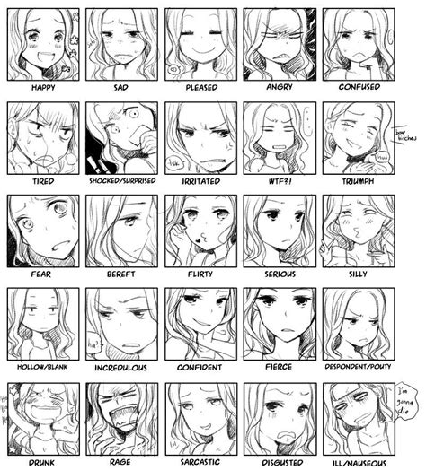 Emotions Sheet Drawing Face Expressions Anime Faces Expressions