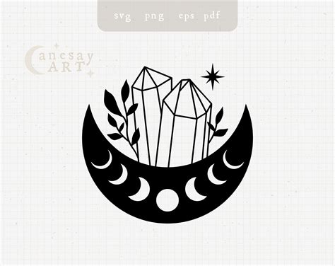Magical Svg Celestial Premade Logo Design Boho Crystal Svg Witchy