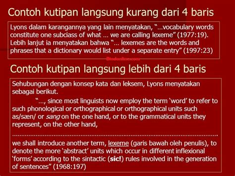 Contoh Kutipan Langsung Lebih Dari 4 Baris