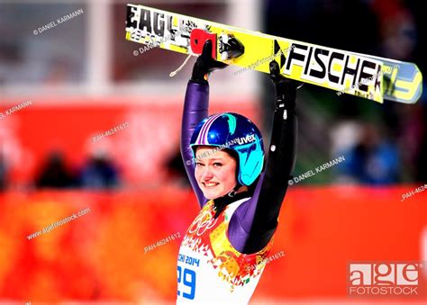 Carina Vogt Of Germany Celebrates After Winning The Gold Medal In The