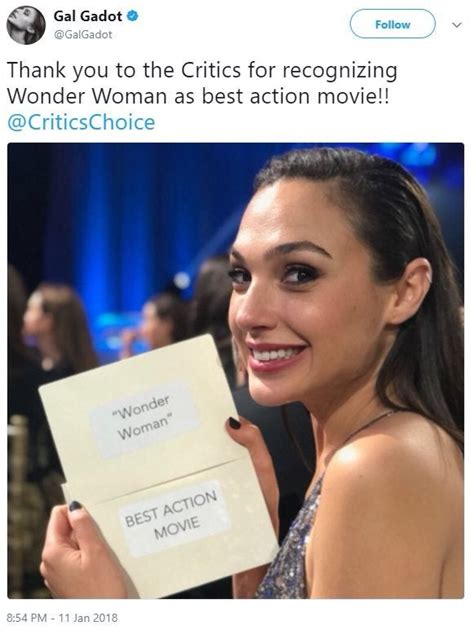 Gal Gadot Thanks Critics For Wonder Woman Win