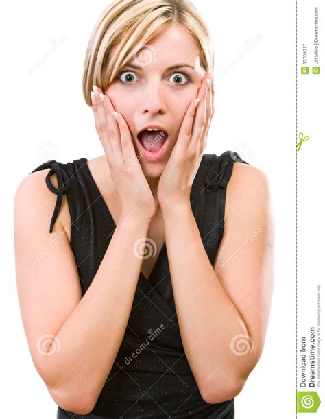 Young Woman Showing Her Surprise Royalty Free Stock