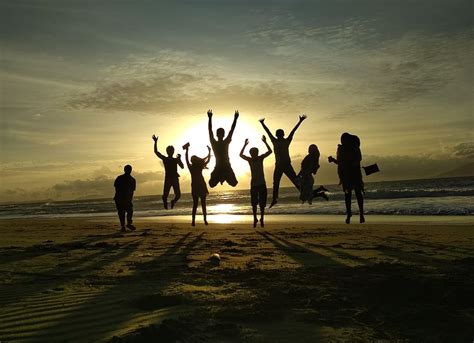 Sunset Friends People Happy Silhouette Land Sky Real People