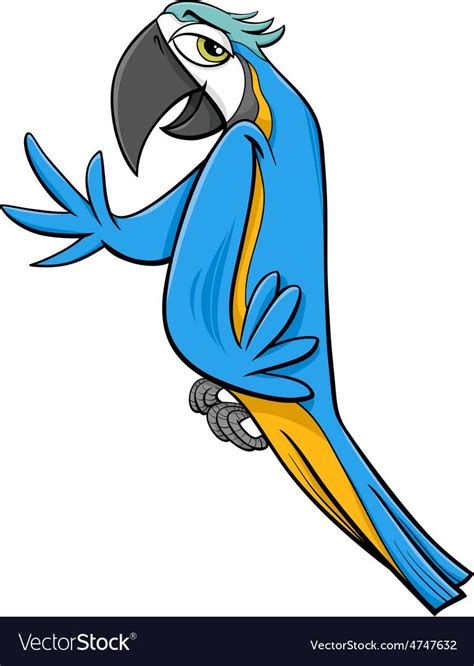 Macaw Parrot Cartoon Vector Image On Vectorstock In 2020 Parrot