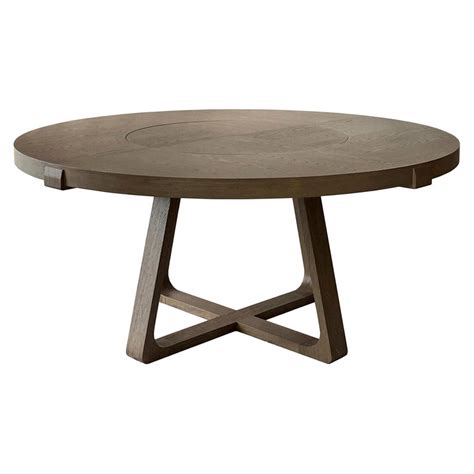 Round Dining Table With Lazy Susan 150cm Interlock André Fu Living Grey