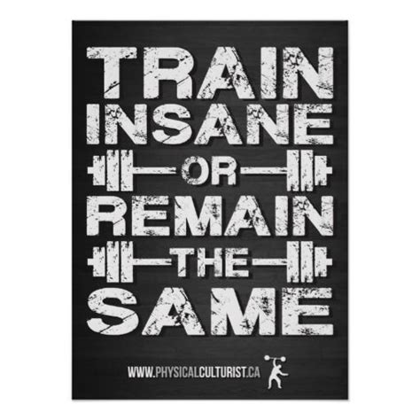 Workout Motivational Poster In 2022 Train Insane Or