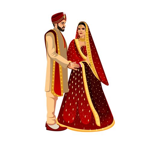 Noivos De Personagem De Casal De Casamento Indiano 12011843 Png