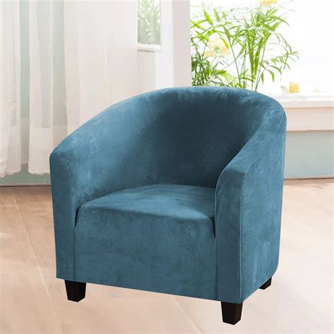 Stretch Velvet Tub Chair Covers Club Armchair Slipcover For Bar Counter
