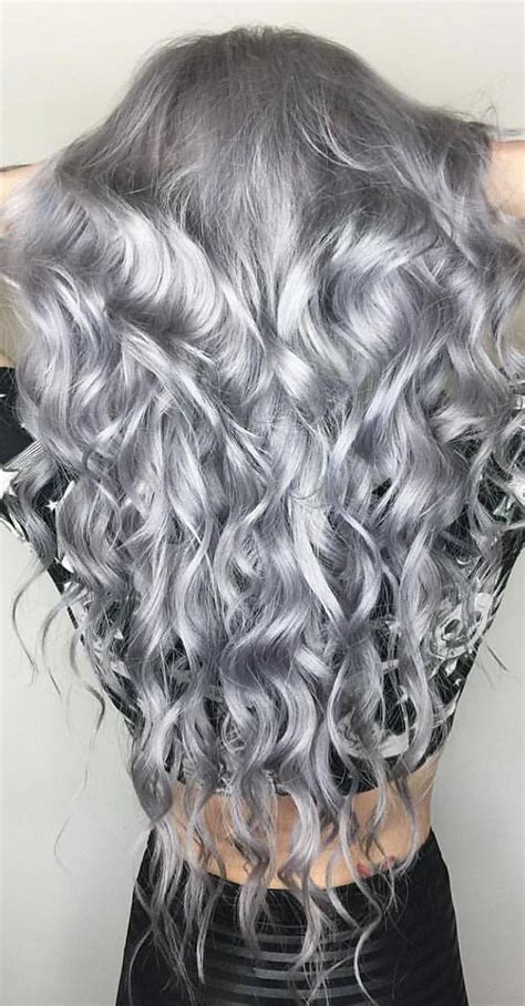 30 Metallic Hair Color Ideas Light Storm Curly