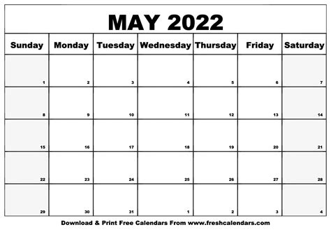 Printable May 2022 Calendar Templates With Holidays Vl Calendar May