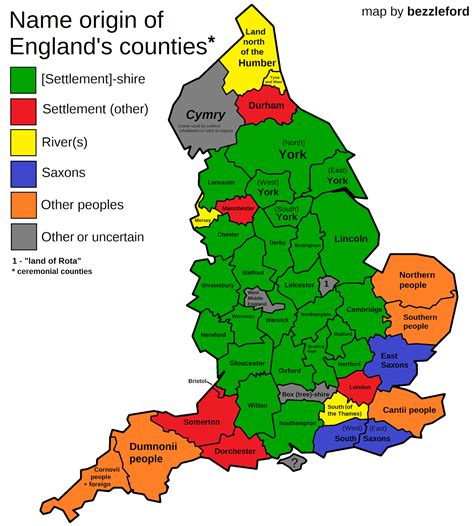 Name Origin Of English Counties Vivid Maps English Counties