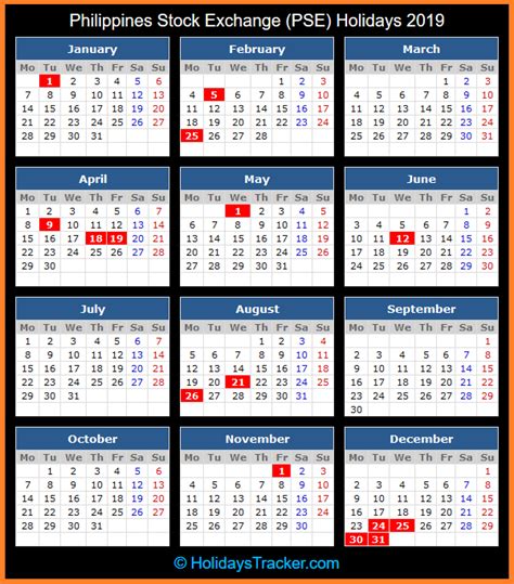 List of philippines holidays 2019. Philippines Stock Exchange (PSE) Holidays 2019 - Holidays ...