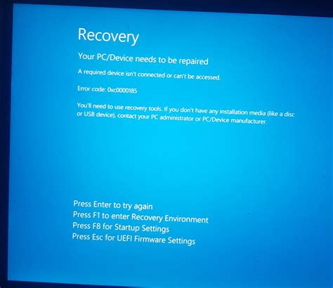 Correction Erreur De Récupération Décran Bleu Windows 10 0x0000185