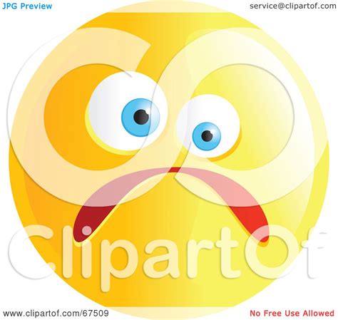 Royalty Free Rf Clipart Illustration Of A Yellow Nervous Emoticon