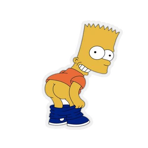 Bart Simpson Bum Poking Out Sticker Add Humor To Your Belongings