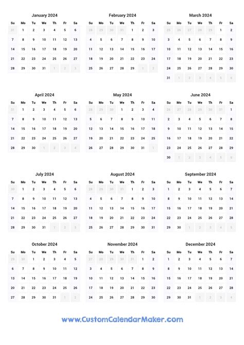 Print Calendar 2024 Year Nanon Veradis