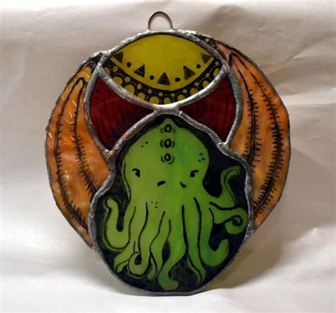 Baby Cthulhu Stained Glass Suncatcher Art And Collectibles Glass Art Jan