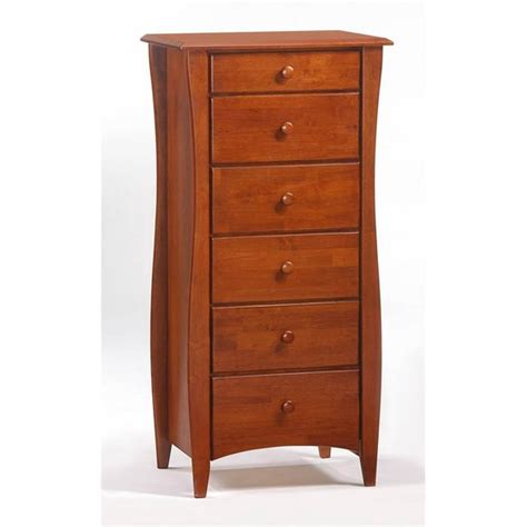 Six Drawer Lingerie Chest W Cherry Finish Curved Legs