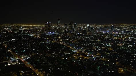 5k Stock Footage Aerial Video Flying By Downtown Los Angeles Skyline At
