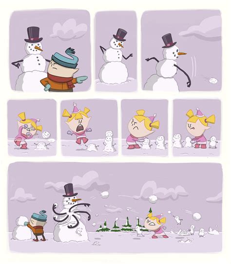 Snow Cute Snowball Christmas Acomik Snowman Comics