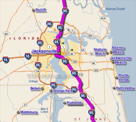 Map Of Florida I 95 Exits World Map