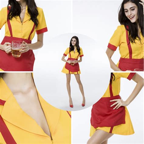 poplular american tv series 2 broke girls cosplay costume max waitress uniform beer girl