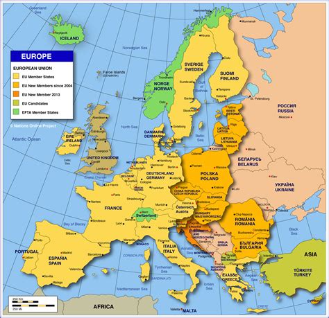 Map of States of the European Union - Nations Online Project