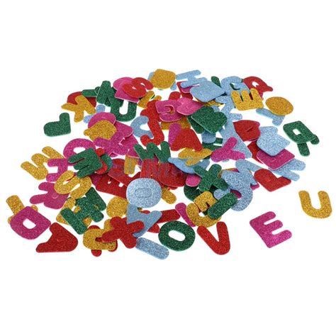 150pcs 4cm Glitter Foam Stickers Letters Self Adhesive Alphabet For Kid