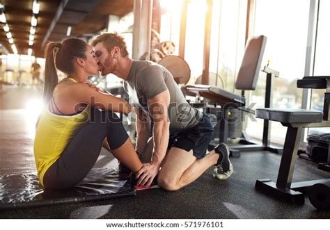 Fitness Coach Kiss Girlfriend On Training Stock Photo Edit Now 571976101