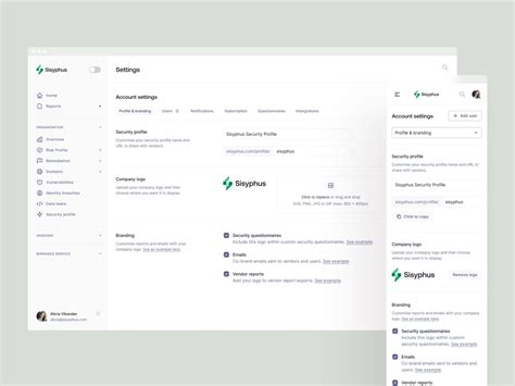 Sisyphus™ — dashboard profile settings in 2021 | Profile settings, Profile, Profile company