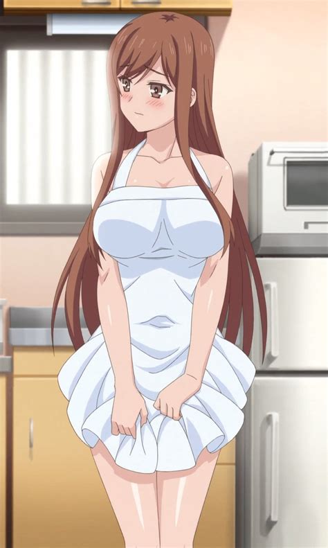 Rule 34 1girls Apron Blush Breasts Brown Hair Female Female Only Large Breasts Looking Away