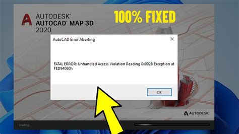 Autocad Fatal Error Unhandled Access Violation Reading X Exception At Fed H How To
