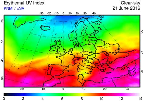 Knmi Research Satellite Observations Uv Index And Uv Dose From