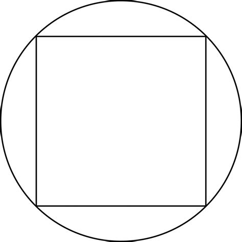 The circle inside a square problem can be solved by first finding the area. Square Inscribed In A Circle | ClipArt ETC