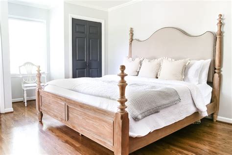 Curtain ideas with blue walls brown furniture. Master Bedroom Update: Pickled Pine Furniture - Bless'er House