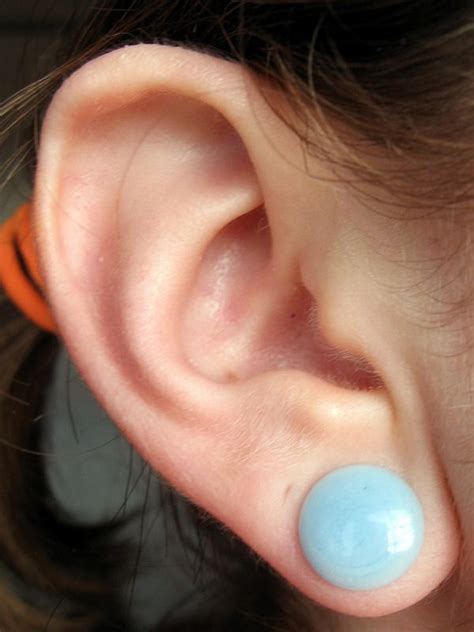 00 G 10mm Stretched Ears With Sky Blue Colorfront I Can Wear These If