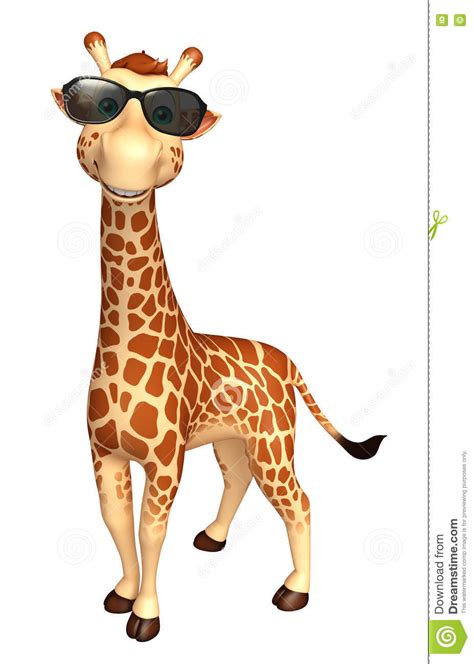 Giraffe Cartoon Character With Sunglass Stock Illustration