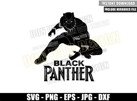 Avengers Silhouette Black Panther Vector Wakanda Forever Dxf Black