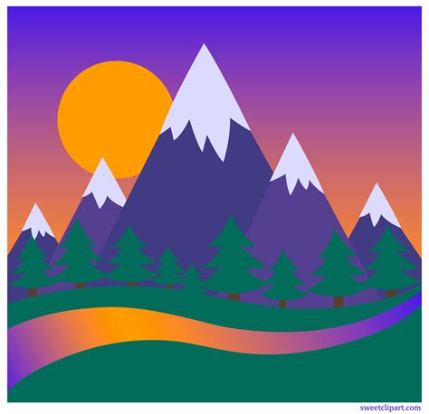 Mountain Sunset Clipart Tareop