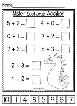 Check spelling or type a new query. Mister Seahorse: FREE Math Center for kindergarten ...