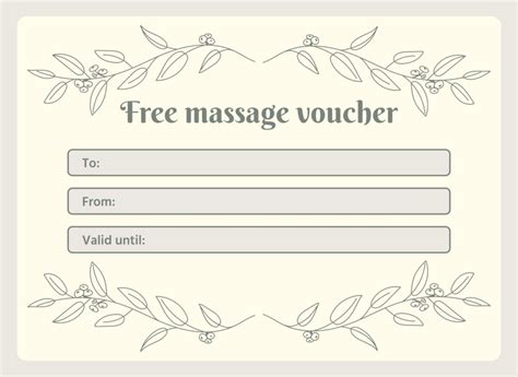 Editable Free Printable Massage Voucher Template