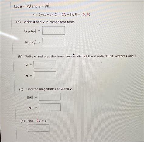 Solved Let Upq And Vpr P−2−1q7−1r54 A