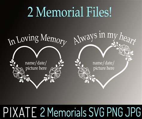 In Loving Memory Heart Instant Download File Memorial Svg  Png