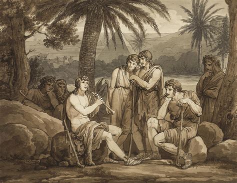 Telemachus Plays And Sings To The Shepherds In Egypt Drawing By