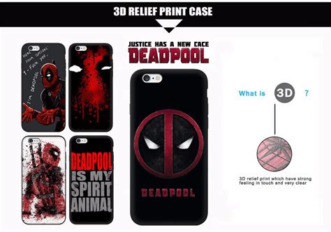 Hot Selling 3d Super Cool Marvel Hero Deadpool Coque Fundas Black Soft