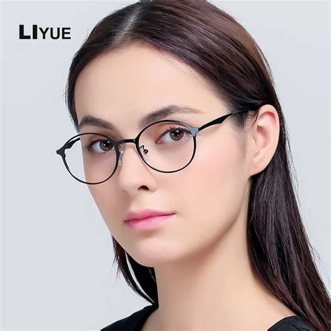 liyue girl s clear lens eyeglasses round metal optical frame men spectacle plain glasses new
