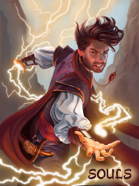 Lightning Mage Digital Illustration By Me For The Souls Tabletop Game